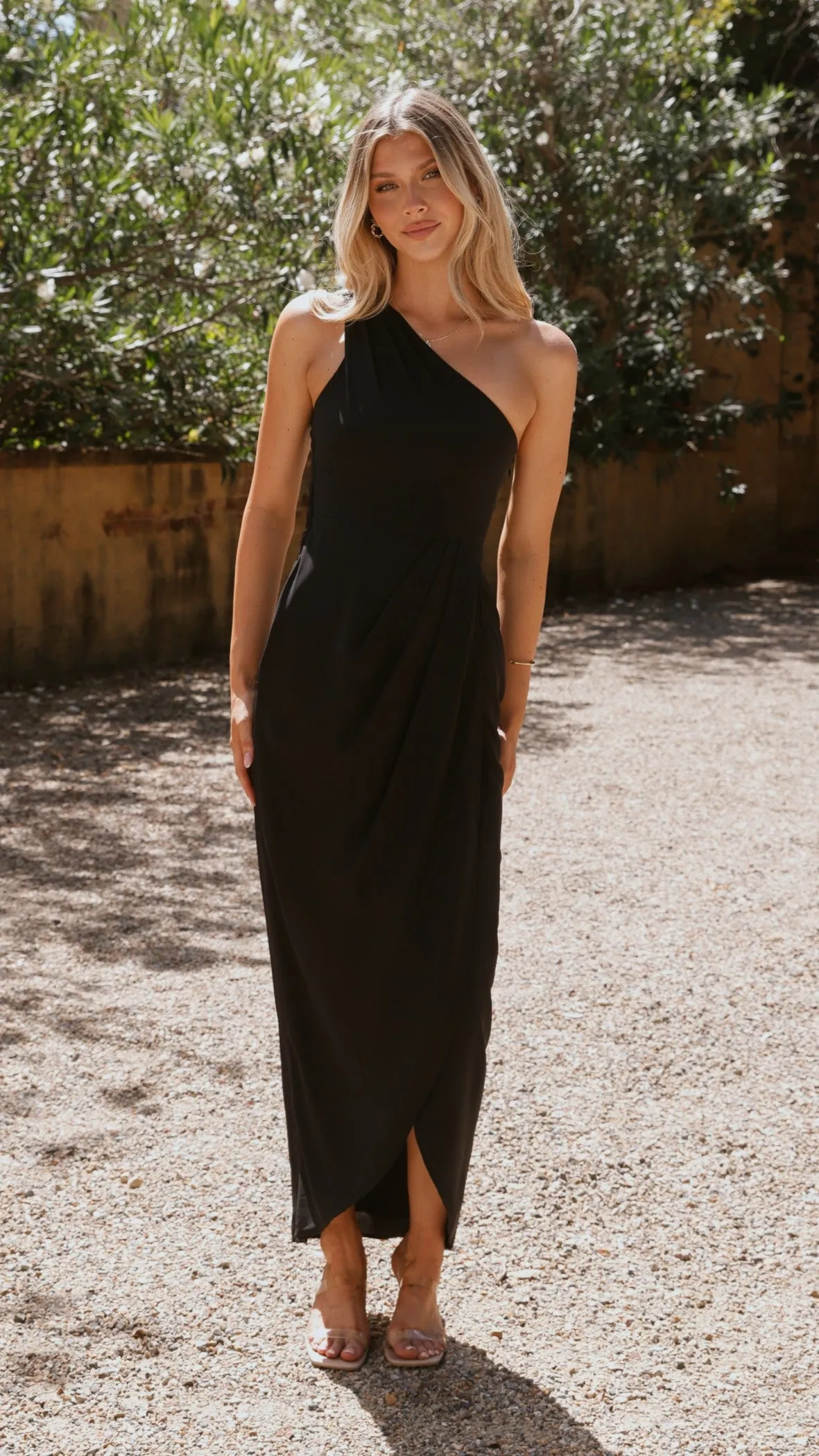 Designed for versatility this maxi dress works for both formal and casual settings Clara One Shoulder Maxi Dress - Black