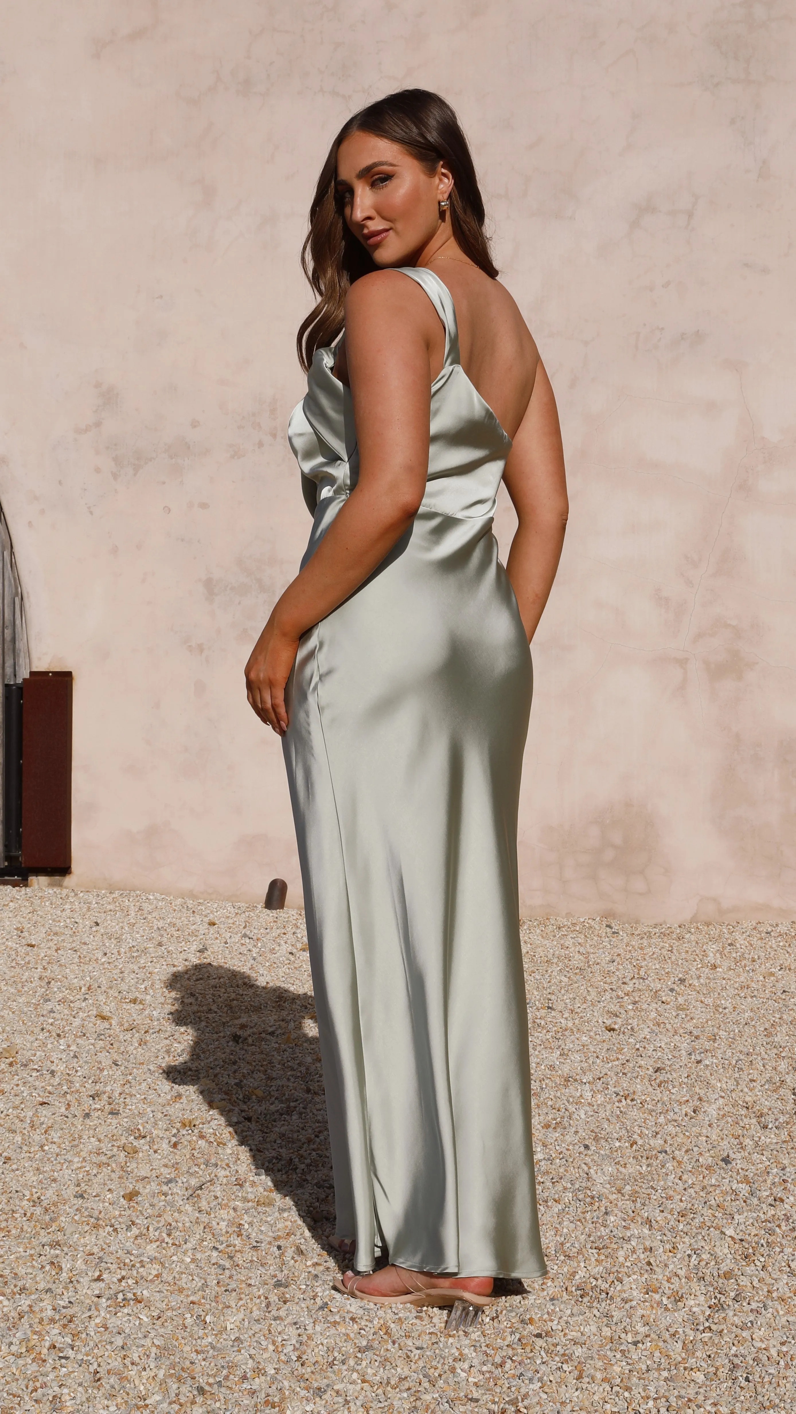 Suede Touch Maxi dress with belt Greta Maxi Dress - Olive