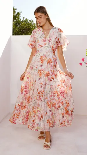 Leaf Dance Jana Maxi Dress - Spring Floral