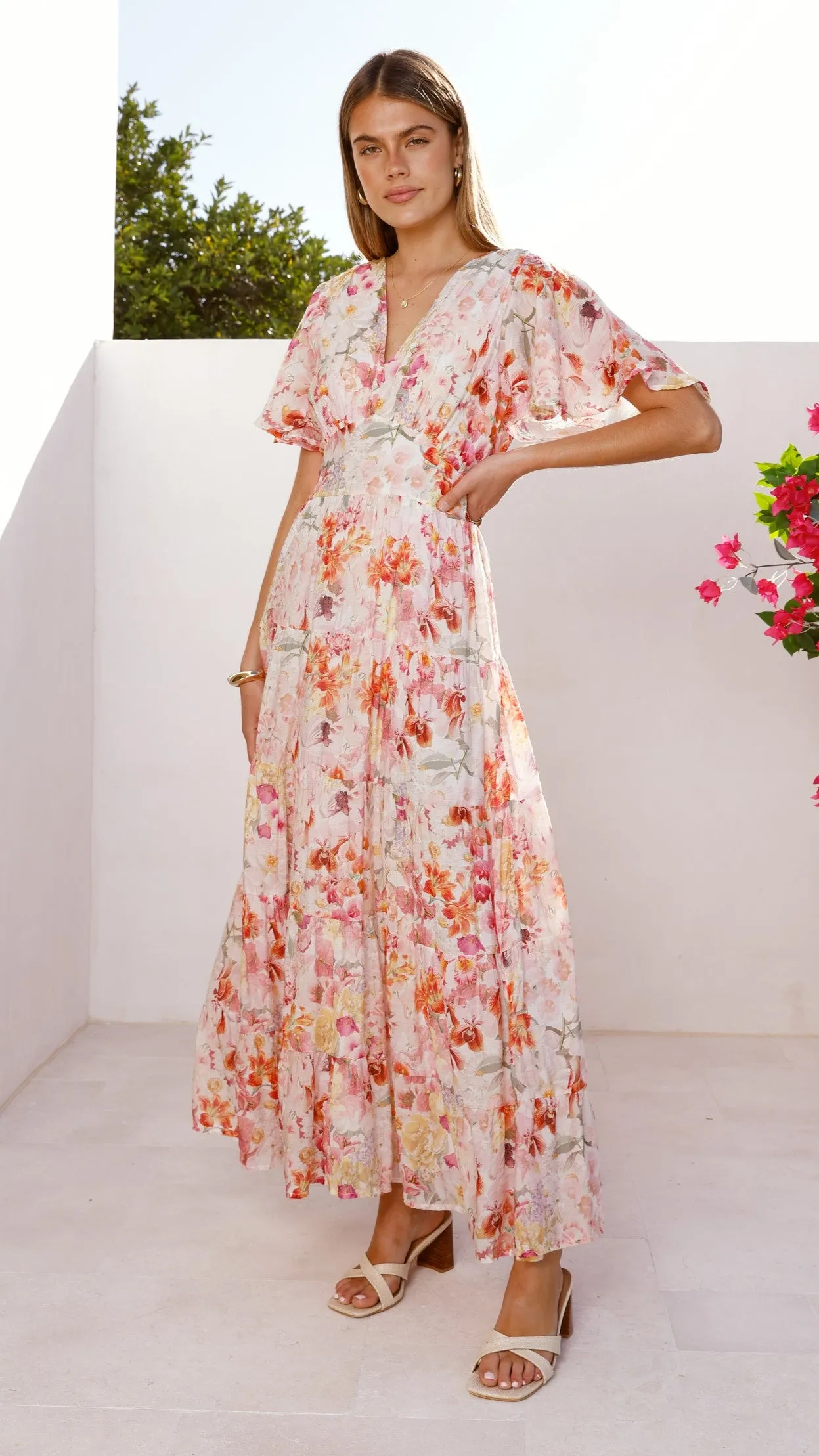 This maxi dress offers a comfortable and flattering fit for any occasion Jana Maxi Dress - Spring Floral