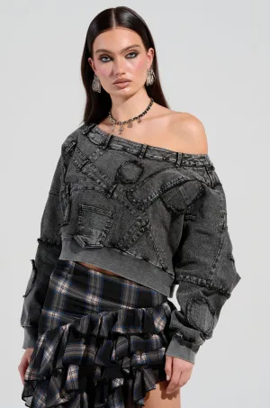 Lightweight Wear Outdoor Fashion DO TELL DENIM SWEASHIRT
