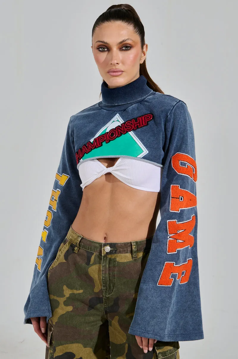 Bright Hue TRUE CHAMPION GRAPHIC CROPPED SWEATSHIRT
