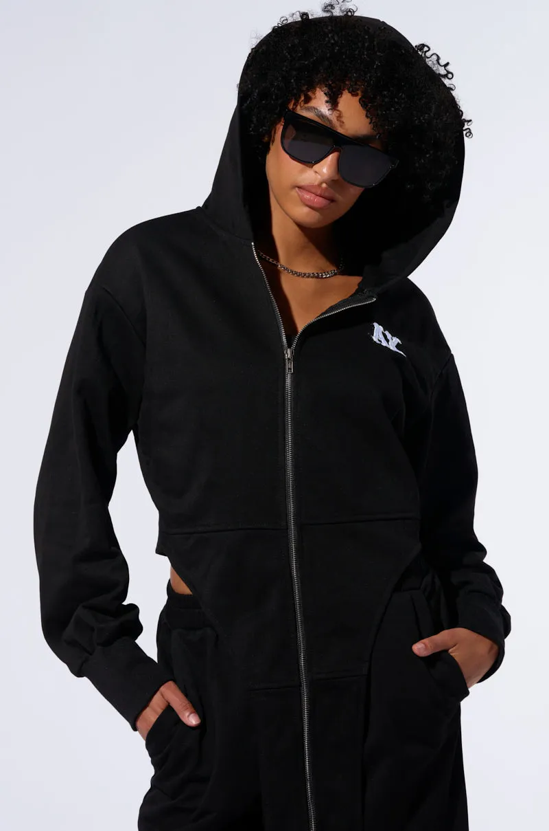 Warm Layering TAKE THE LONG WAY OVERSIZED ZIP UP HOODIE