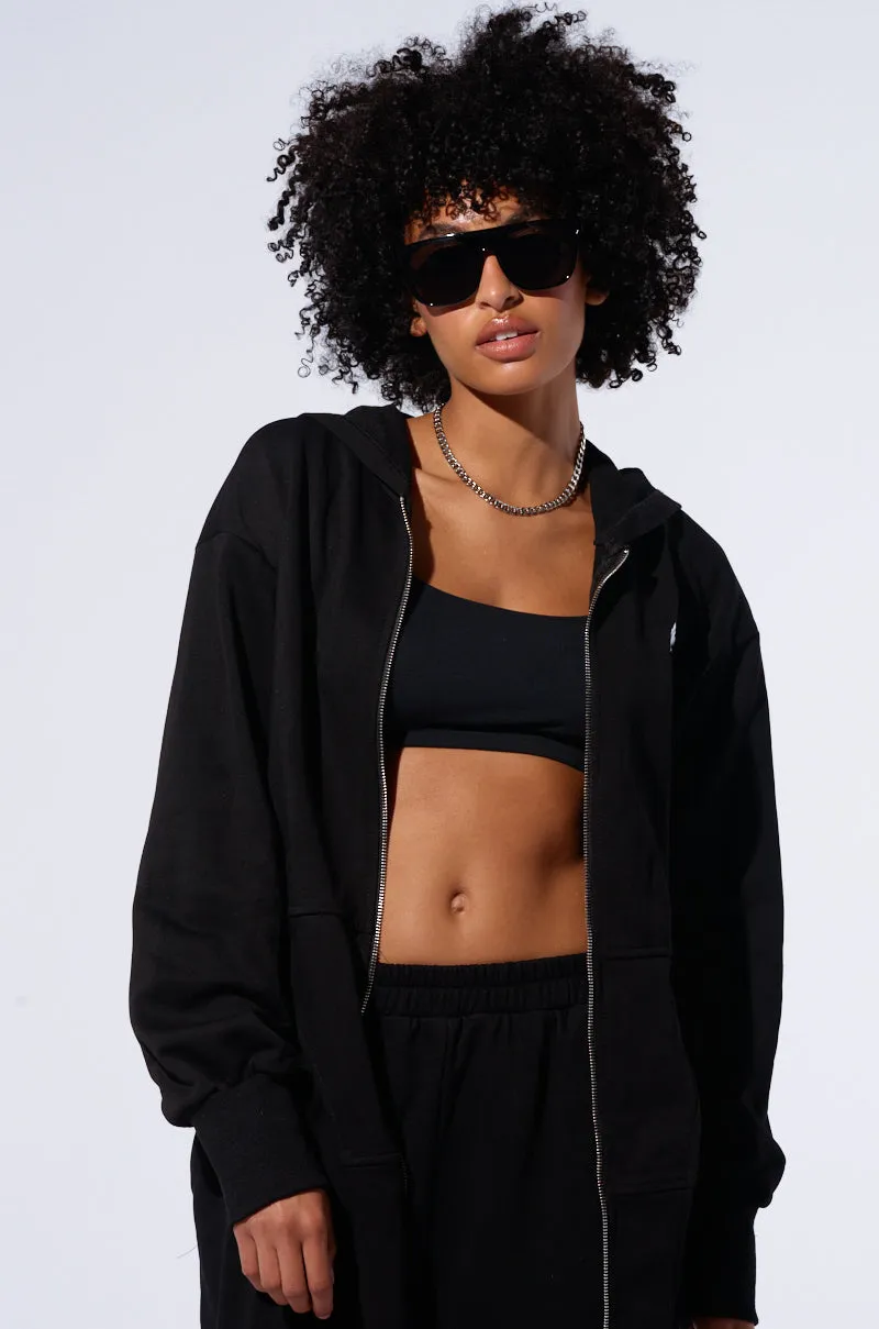 Winter Essential TAKE THE LONG WAY OVERSIZED ZIP UP HOODIE
