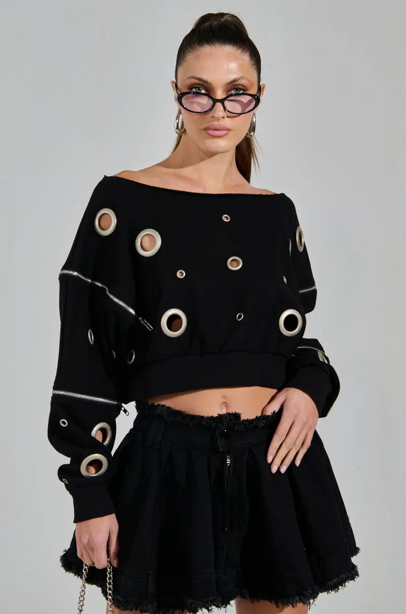 Autumn Wear DREAMS VINTAGE ZIPPER DETAIL SWEATSHIRT