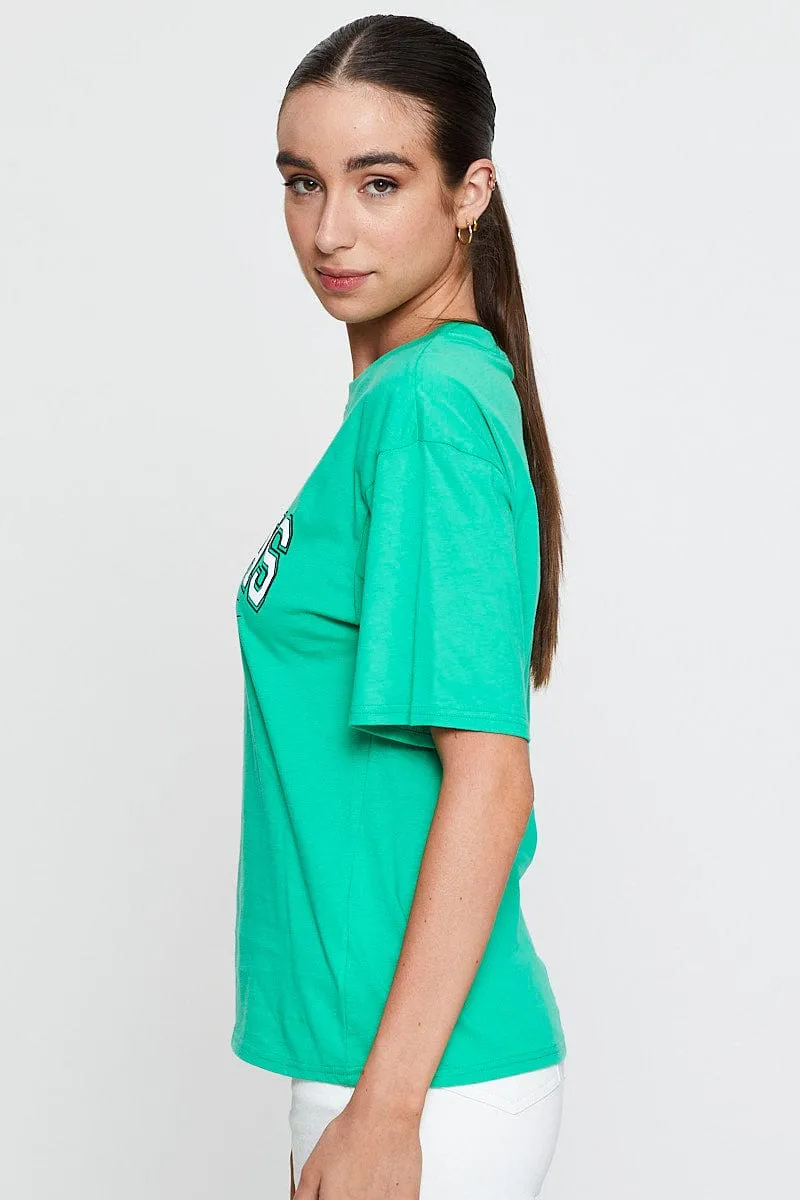 Green Graphic T-Shirt Short Sleeve UltraLightweight Skinny Fit