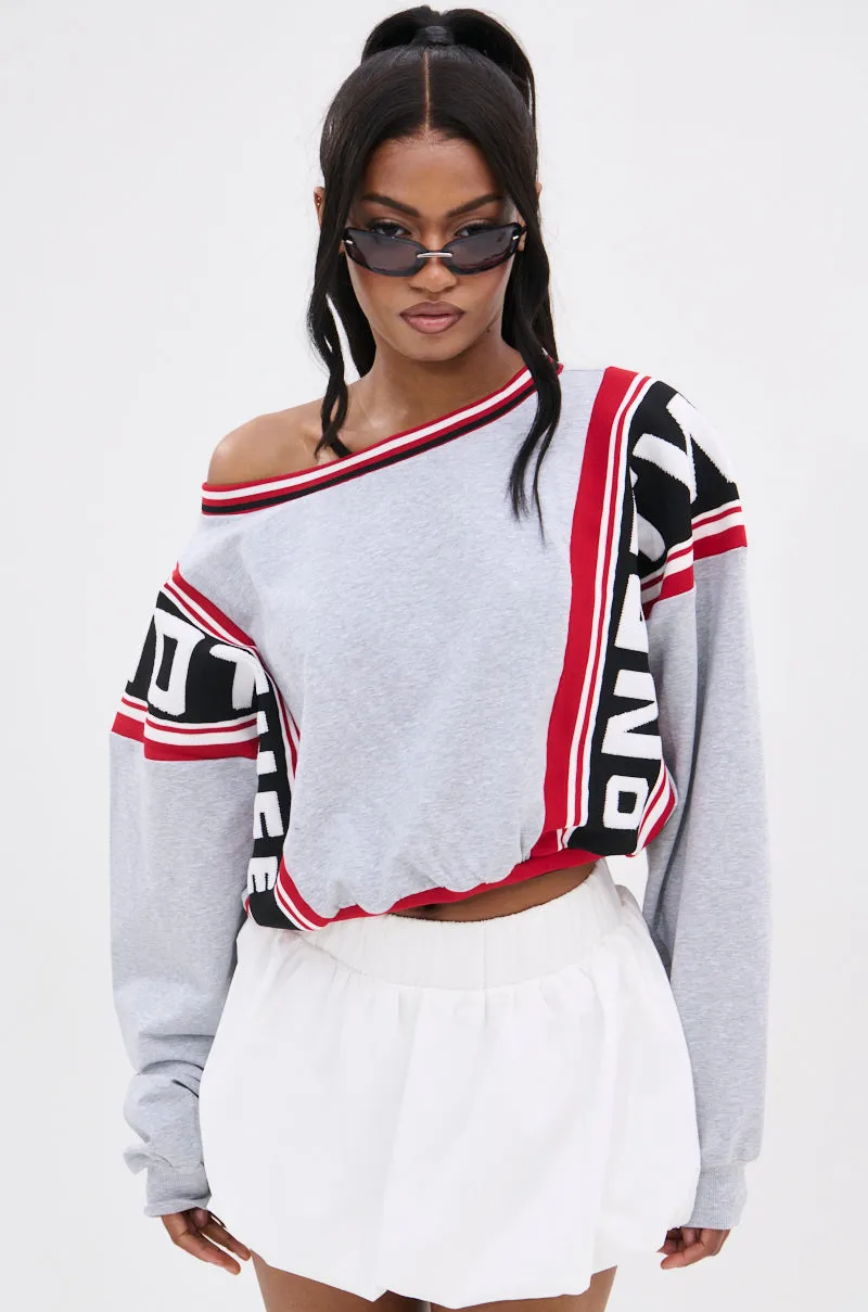 product couple intimacy hook accents ONE TIME ONLY CROPPED SWEATSHIRT