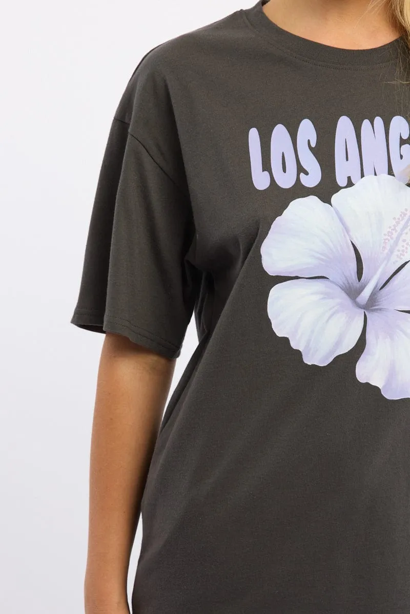 Grey Graphic Tee Short Sleeve AllWeatherComfort