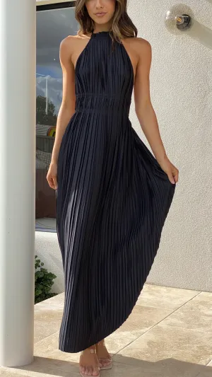 holiday vibe Shimmer Light Frances Maxi Dress - Black