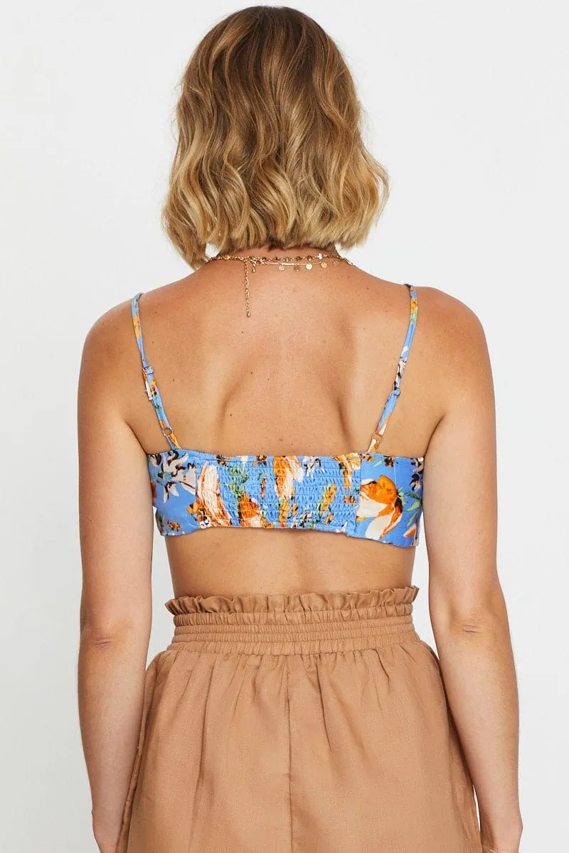 Print Singlet Bralette Sleeveless Crop Stylish Apparel