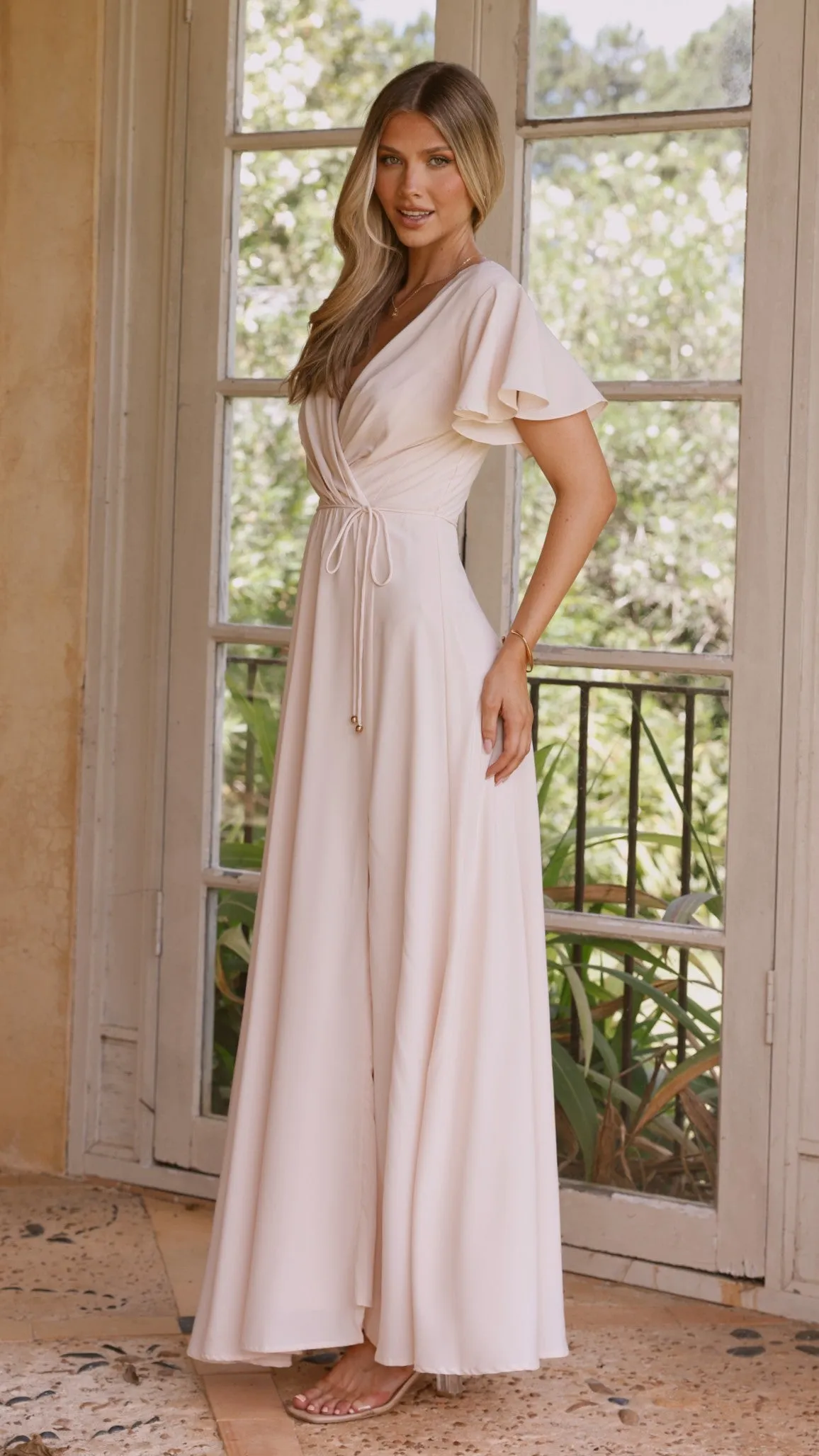 Charlize Maxi Dress - Ivory Knot Art