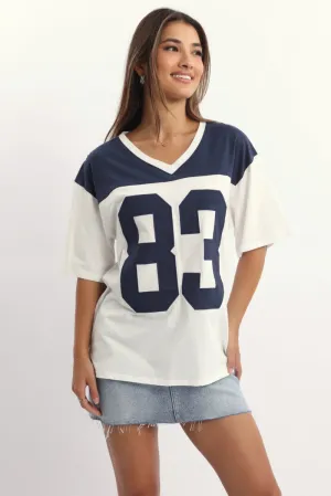White Graphic Tee Short Sleeve Regular Fit Elegant and Relaxed