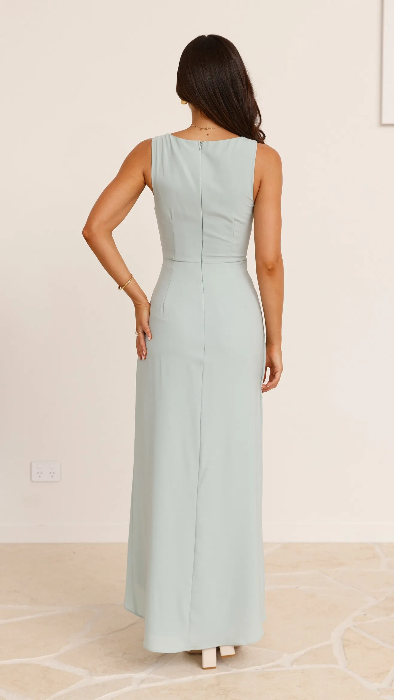 Pamela V Neck Maxi Dress - Sage Beautiful event maxi