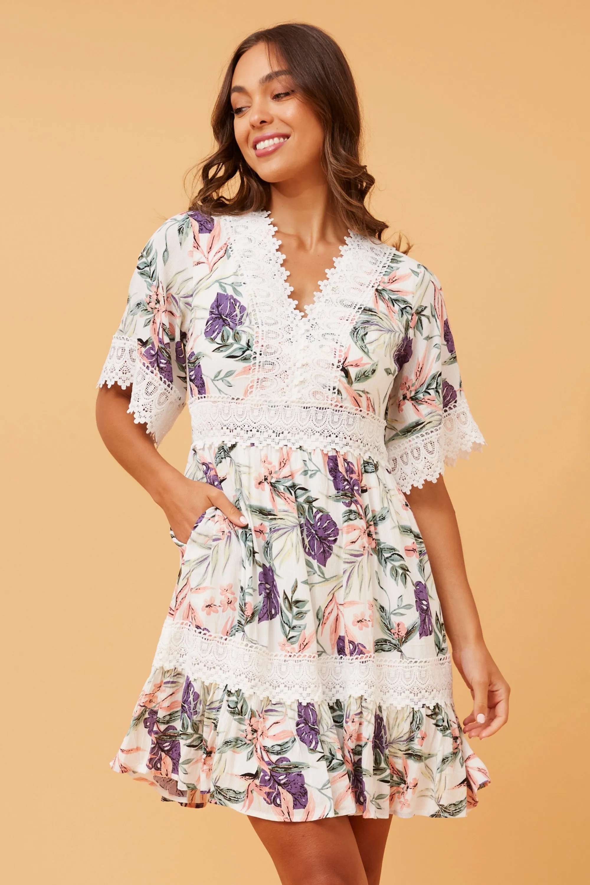 Sporty Joggers TensionAdjustedWaistband LAYLA FLORAL LACE  DRESS