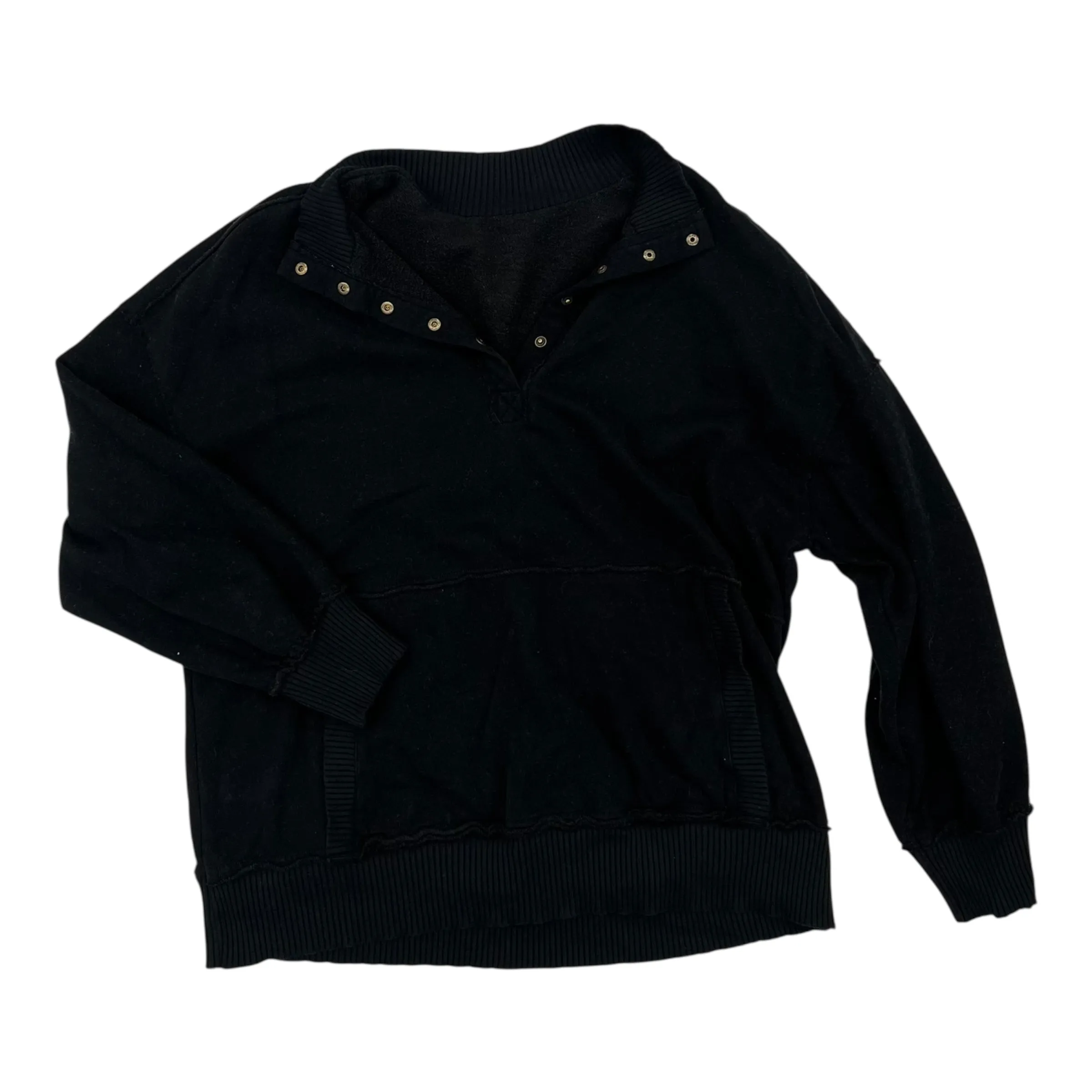 Sweatshirt Collar By Clothes Mentor In Black, Size:2X Luxury Touch Sharp Look