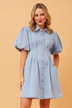 MoistureWickingMaterial Game Day JENNIFER DENIM SHIRT DRESS