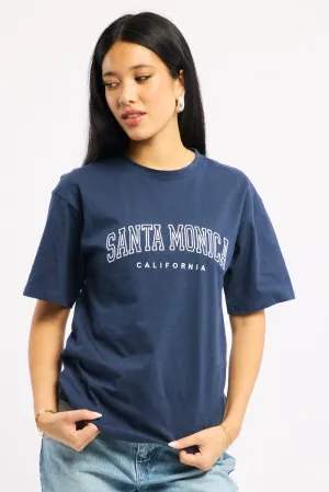 Blue Graphic Tee Short Sleeve Soft and Relaxed college