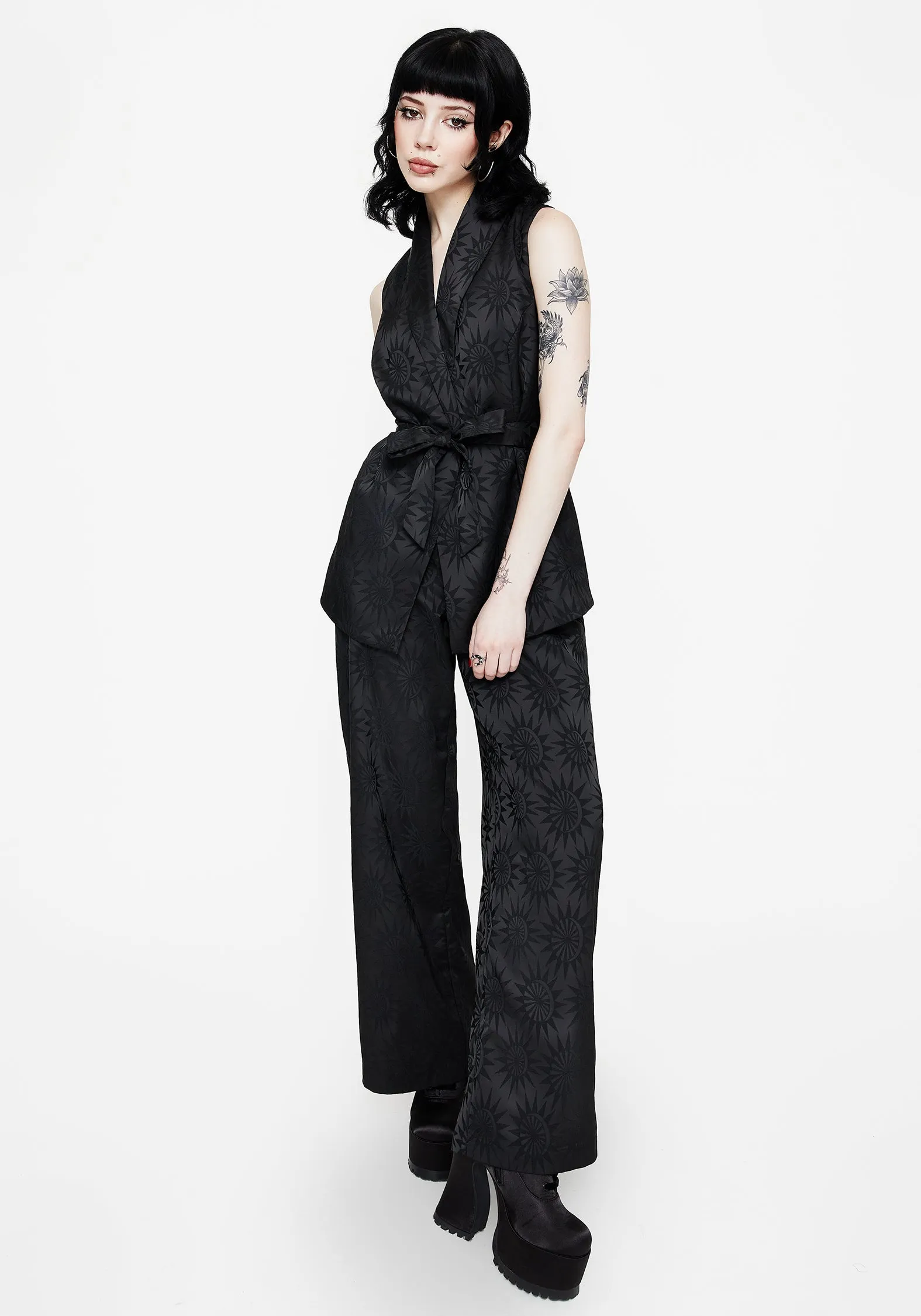 Semine Celestial Printed Wide Leg Trousers AntiSnagZippers