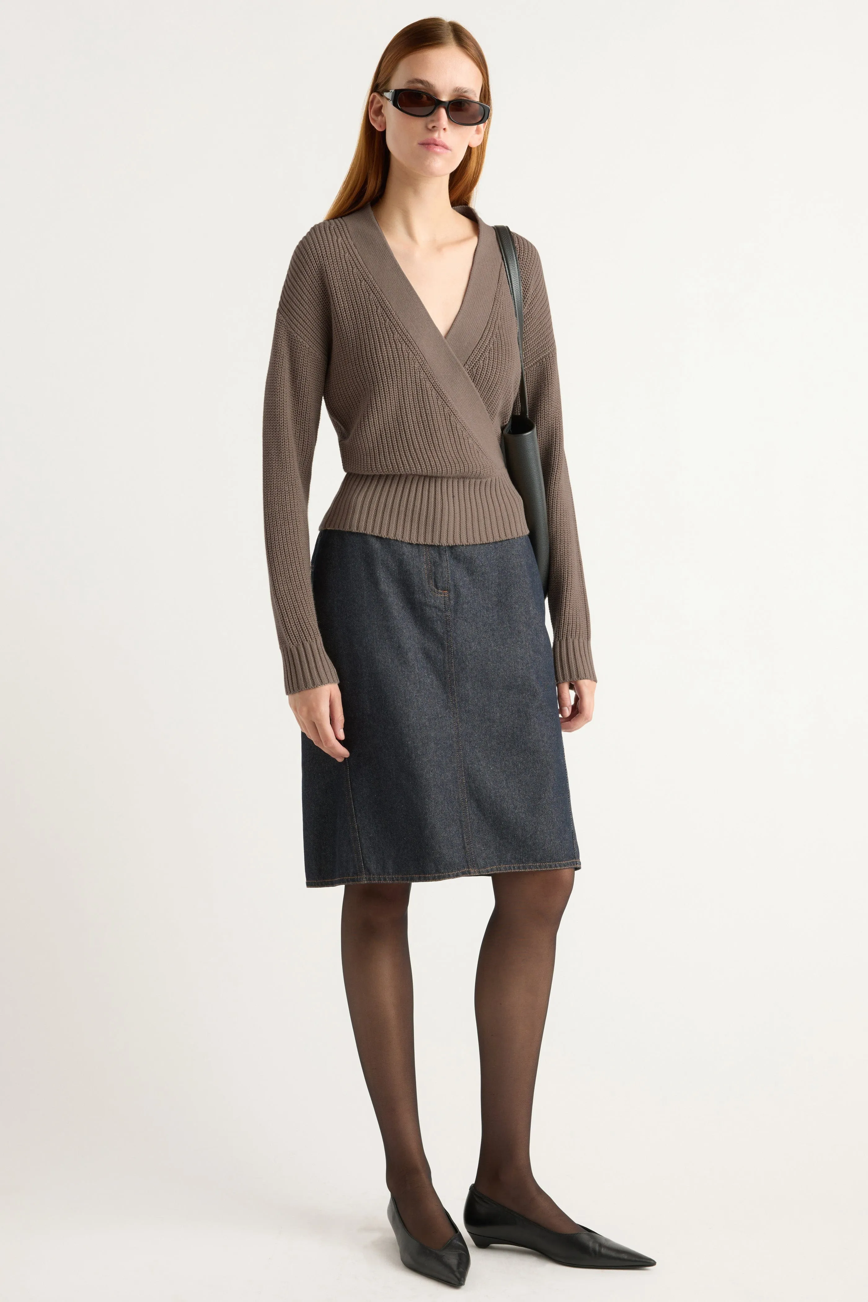 Cozy Warm Layer Reinforced Cuffs Maren Cropped V-Neck Sweater