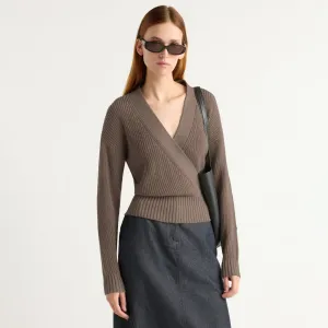 Trendy Knit Circular Knit Technology Maren Cropped V-Neck Sweater