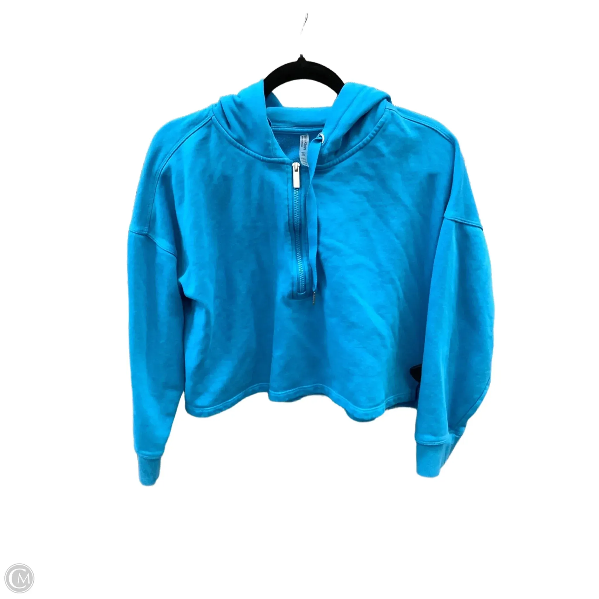 Design Glow NoSlipGrip Athletic Sweatshirt Hoodie By Calvin Klein Performance In Blue, Size: L
