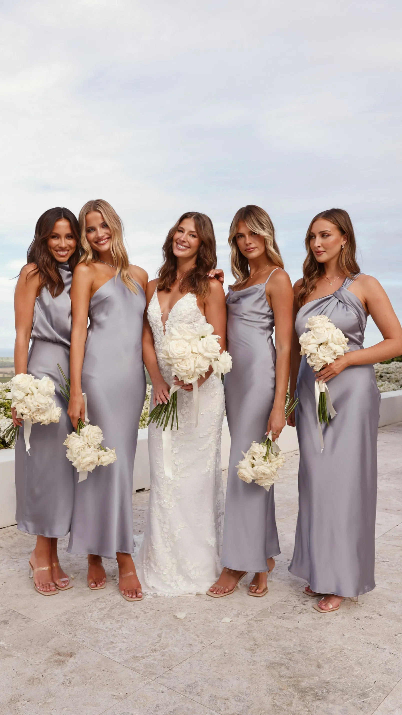 Esther Maxi Dress - Steel Blue Moon Beam