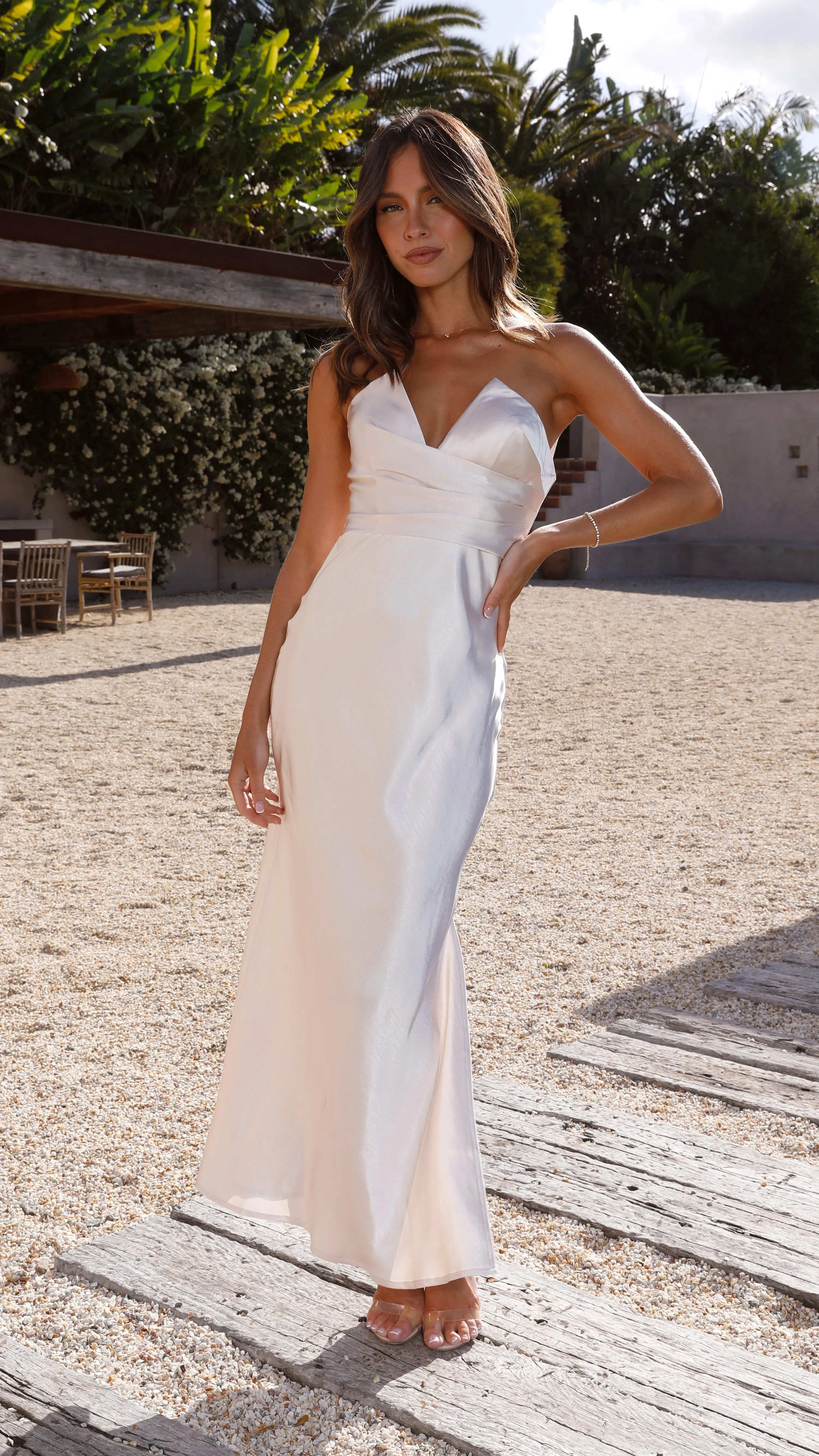 Valerie Maxi Dress - Champagne Autumn Gold Paris Mood