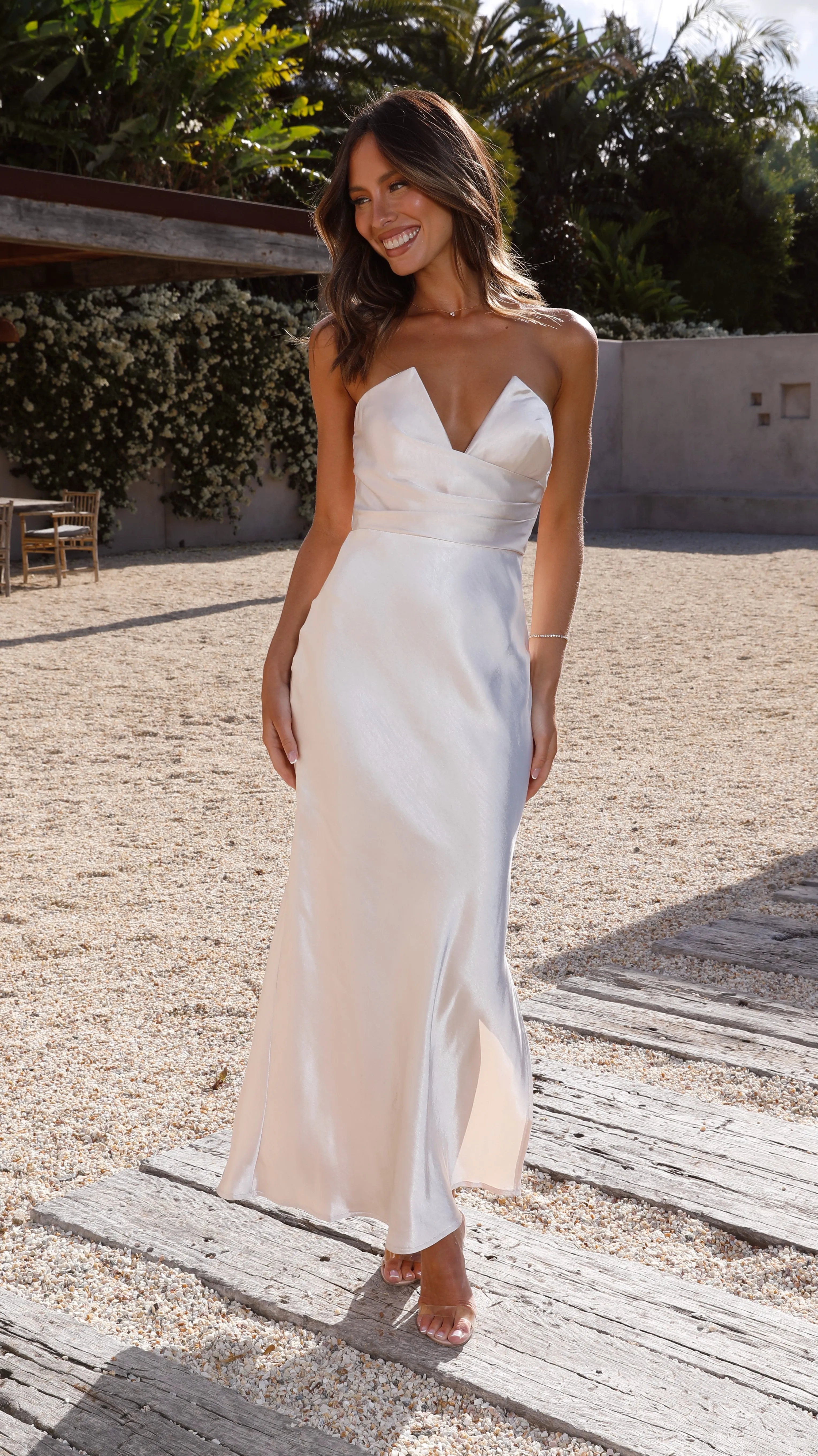 Flame Glow Valerie Maxi Dress - Champagne