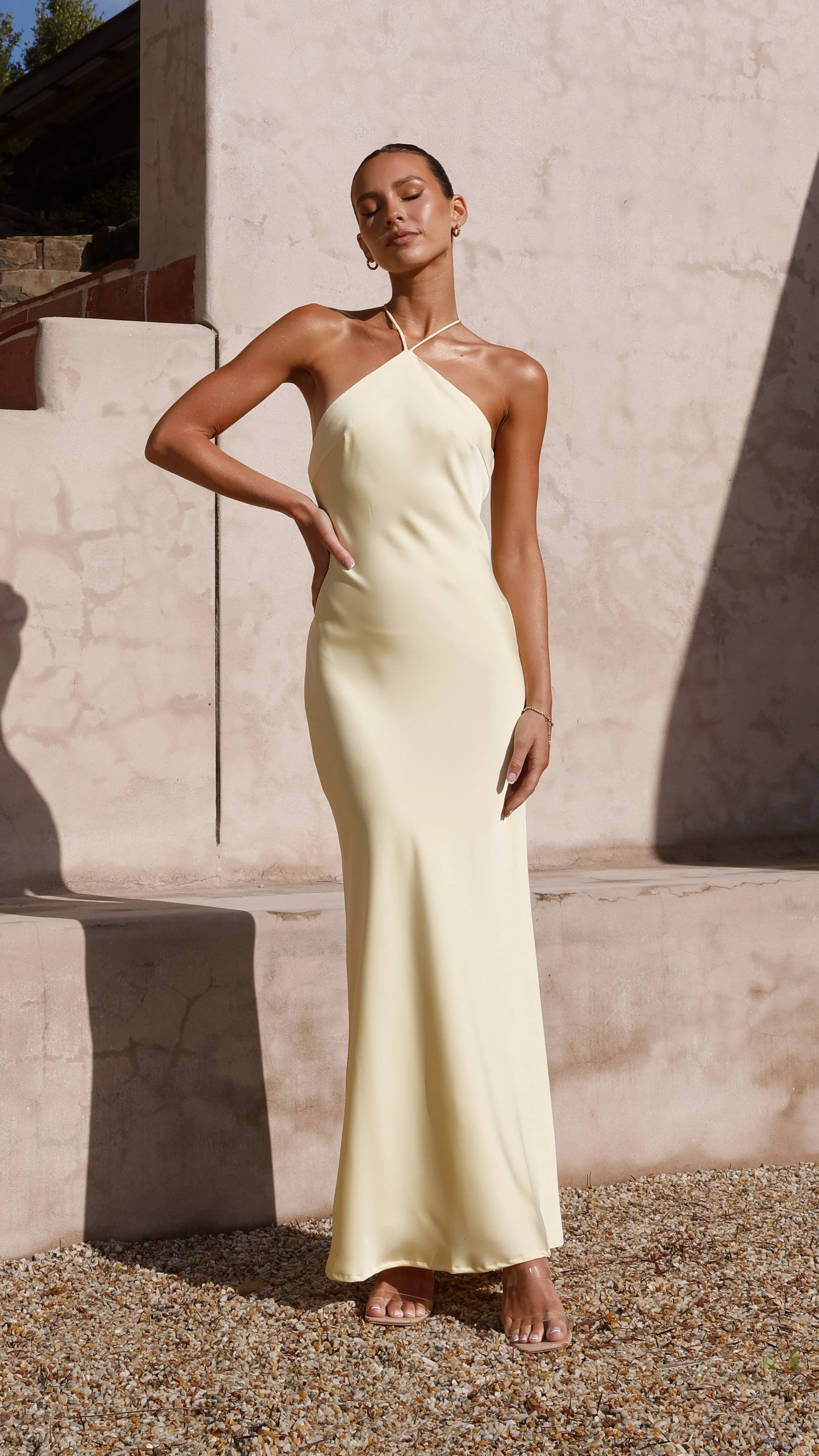 Chiara Maxi Dress - Yellow Forest Path