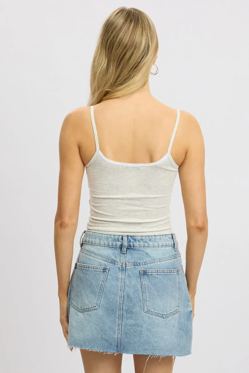 Professional Style WrinkleFree Fabric Grey Graphic Singlet Rib
