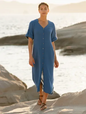 Polished Design Athena Cotton Dress Aegean Blue