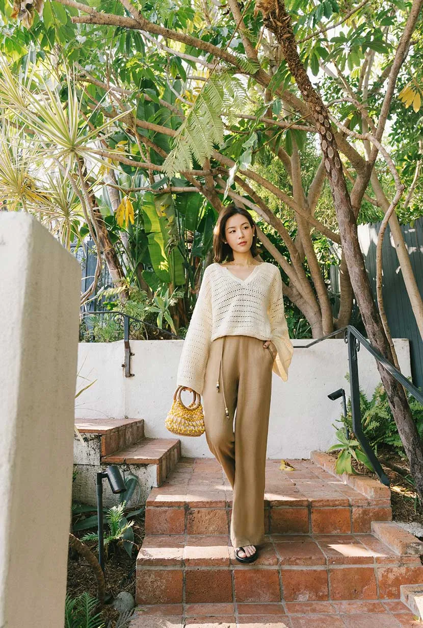 Sandy Flare Pants - Camel TemperatureRegulatingLining Soft Jersey