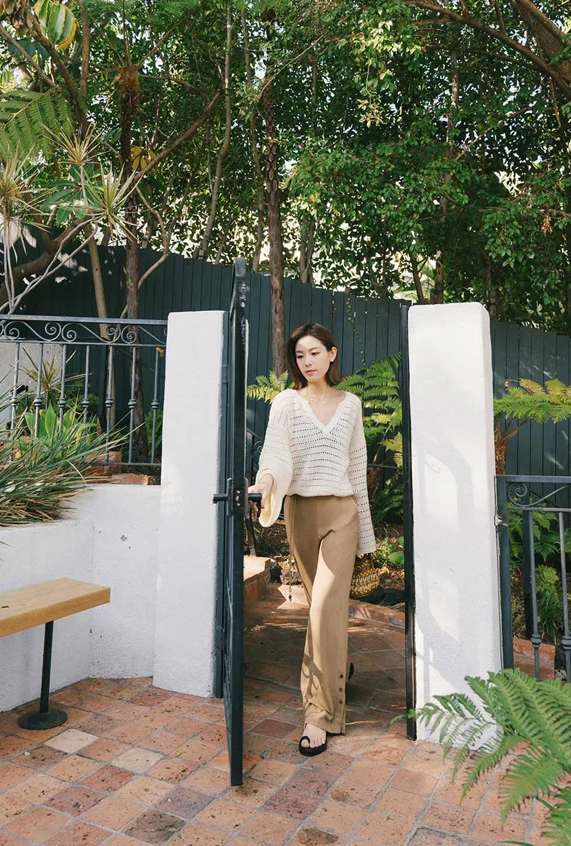 StainlessZippers Sandy Flare Pants - Camel