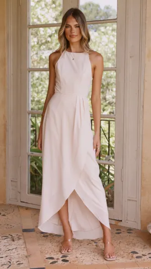 The simple silhouette of this dress makes it easy to style for both day and night wear River Walk Genevieve Boat Neck Maxi Dress - Ivory