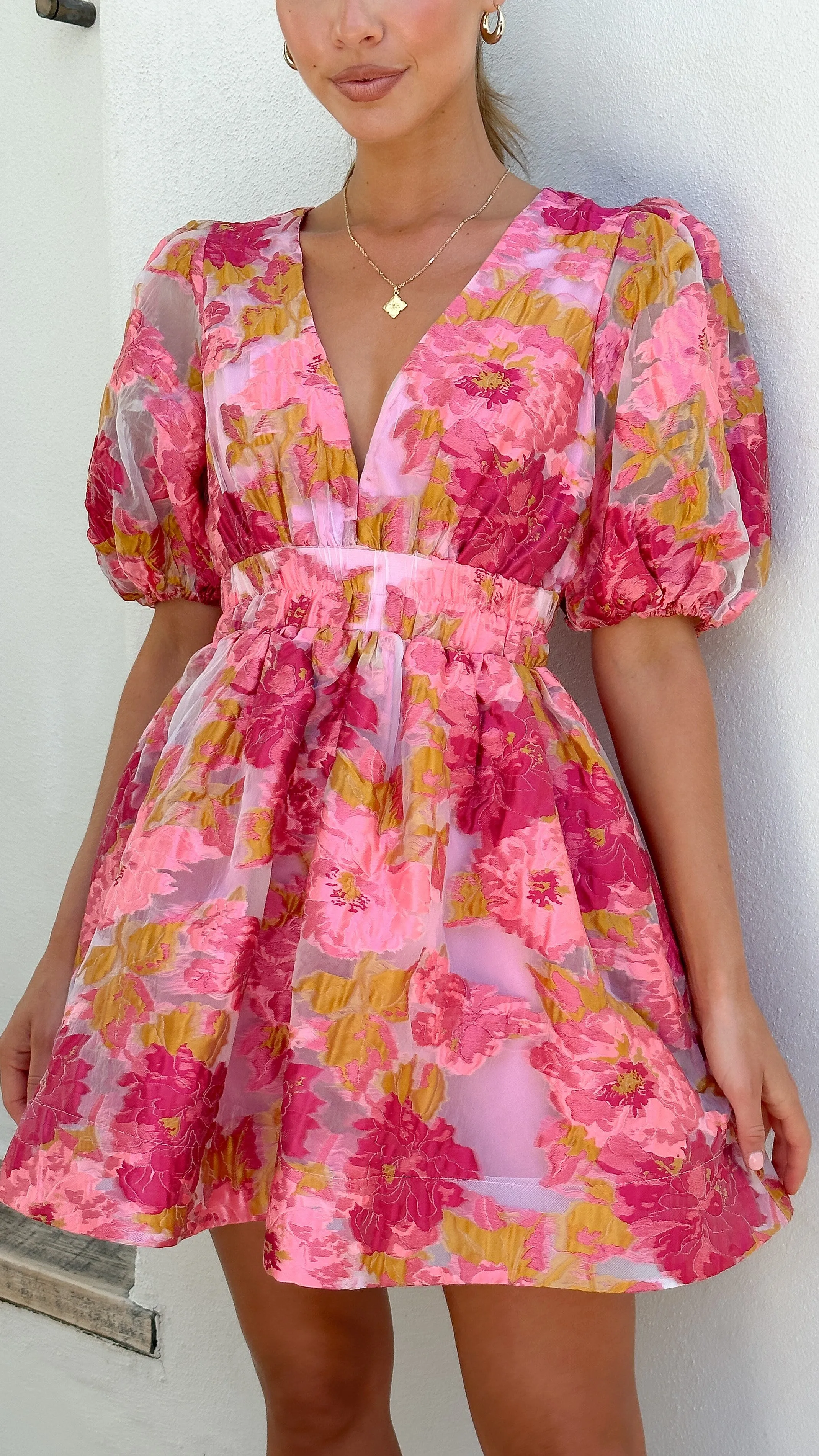Abel Mini Dress - Pink Vibrant Silhouette