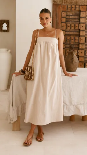 Gracia Maxi Dress - Beige holiday vibe