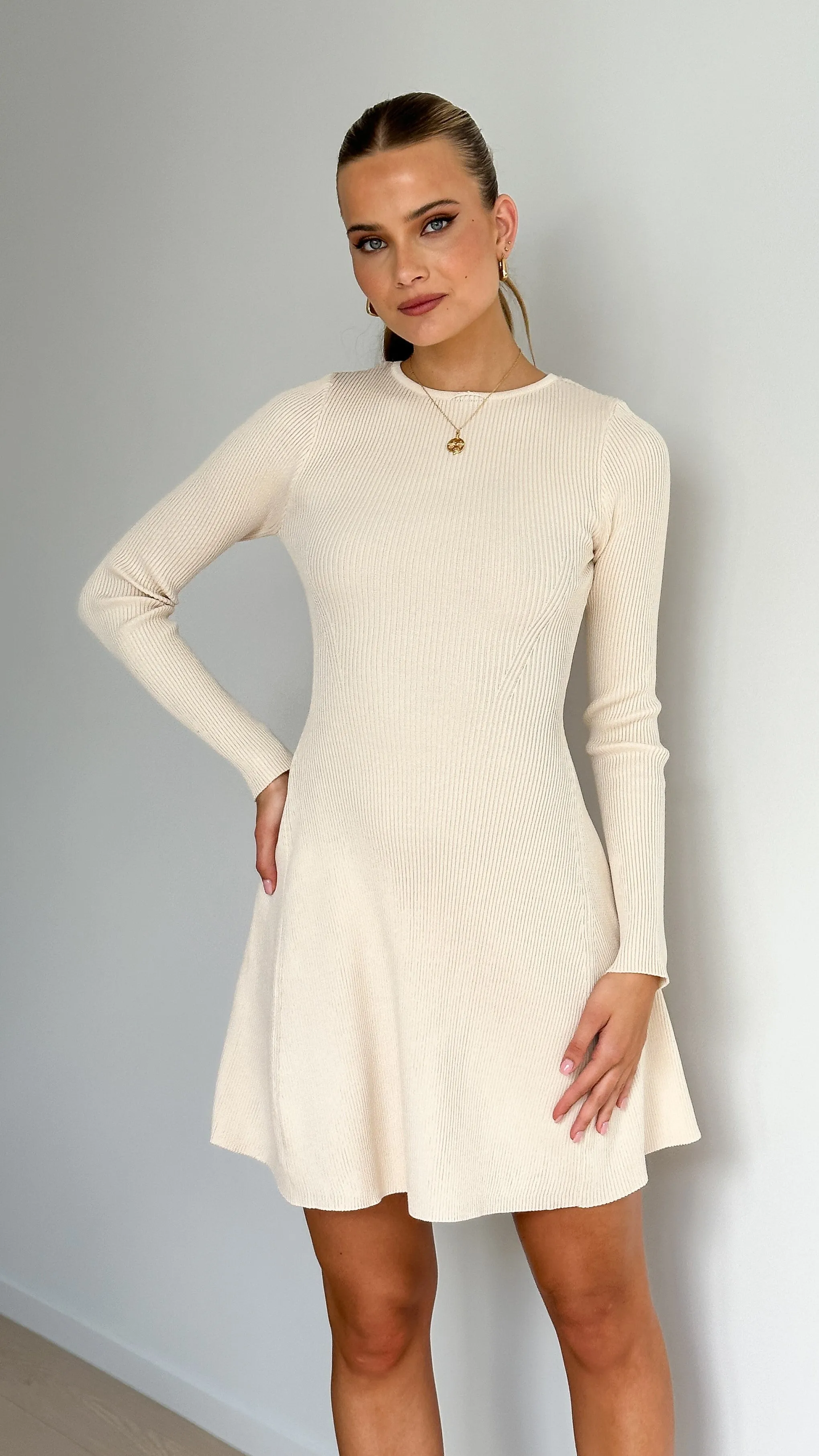 Amity Mini Dress - Cream Versatile Style Built In Pockets