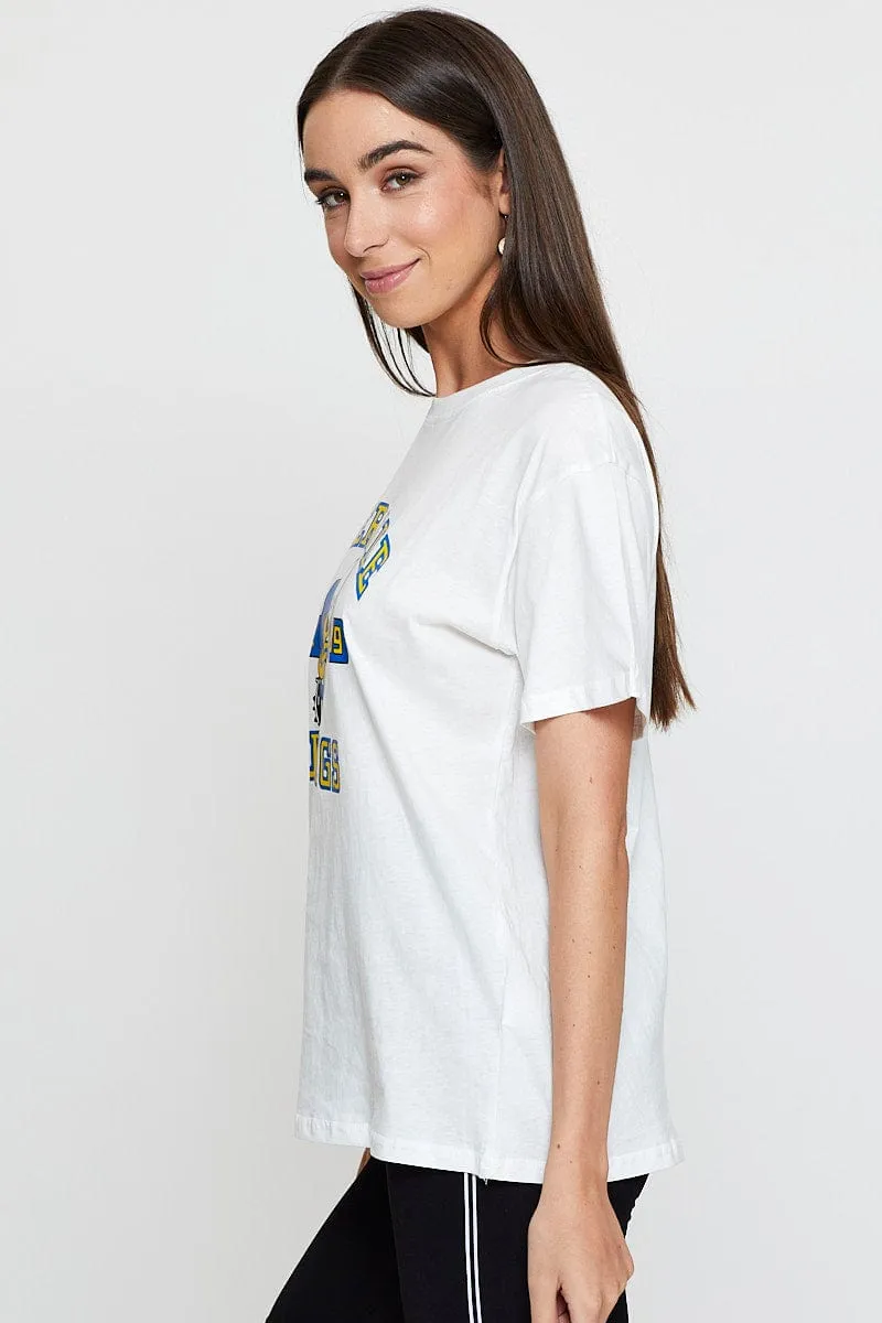 Trend Vibe Grace Ease White Vintage T-Shirt Short Sleeve