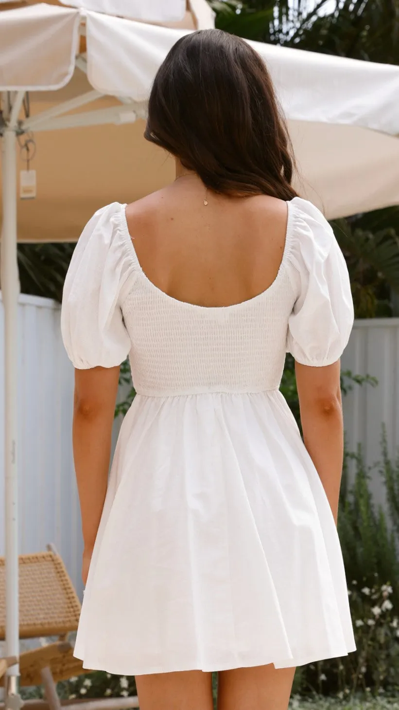 Sahirah Mini Dress - White Charming Style