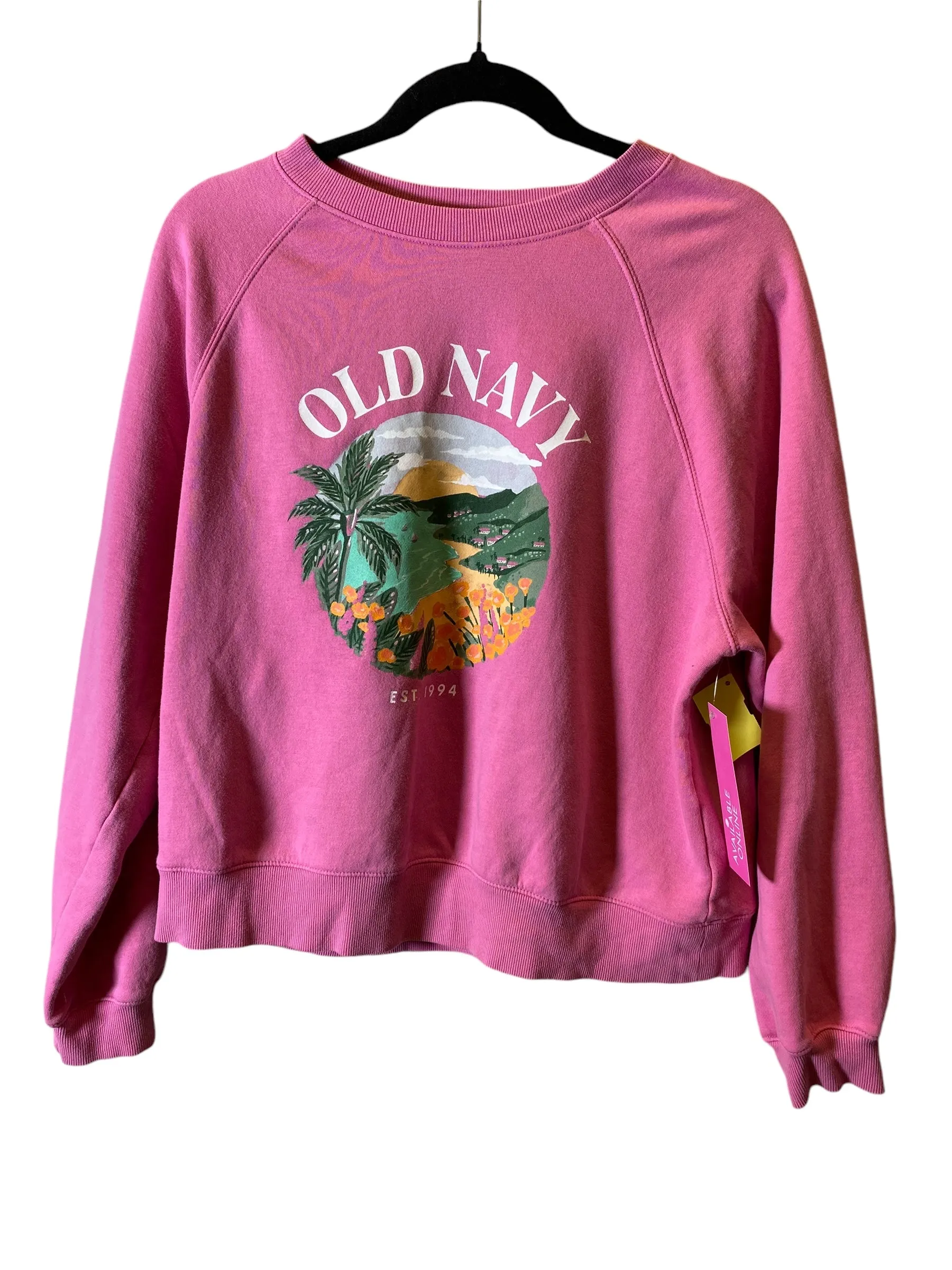 DurableStitching ConvertibleStyle Sweatshirt Crewneck By Old Navy In Pink, Size: M