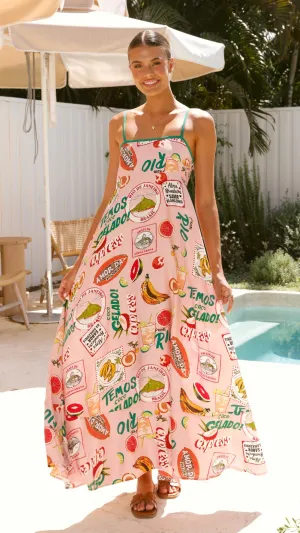 Cruise Maxi Dress - Rio Pink Hemp Glow