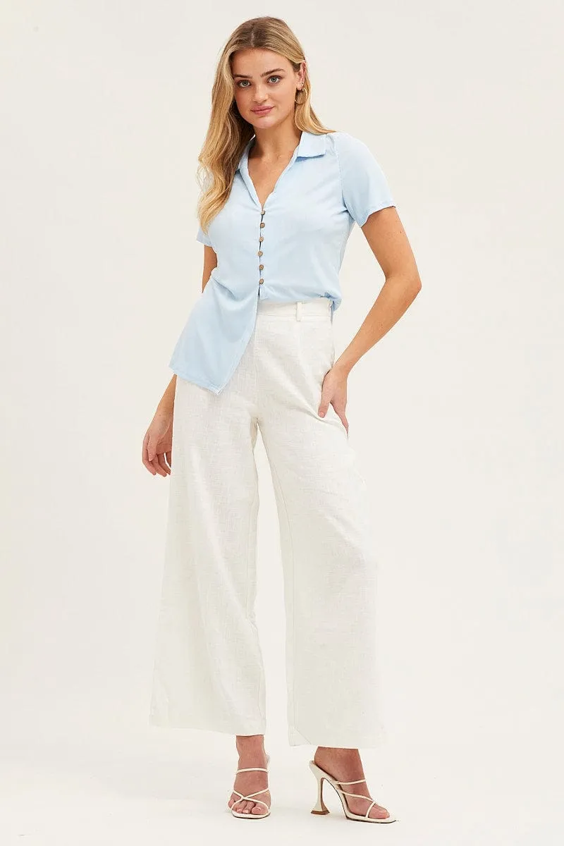 Blue Button Front Shirt Saga Vibe Classic Suit
