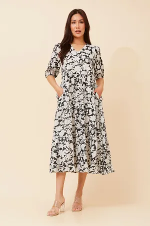Comfortable Style Air View ZIAN FLORAL MIDI DRESS