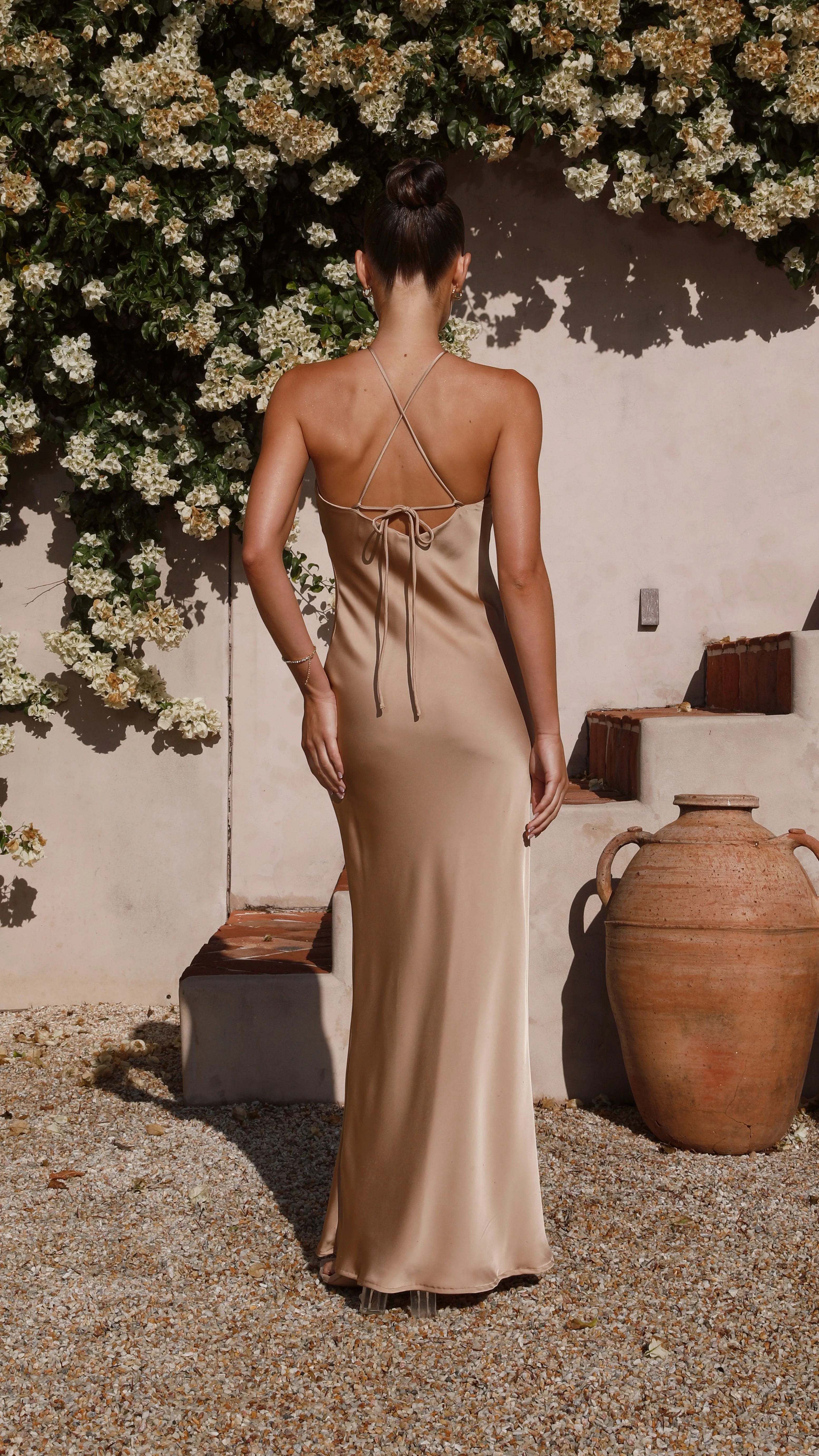 Court Path Blue Sky Chiara Maxi Dress - Latte