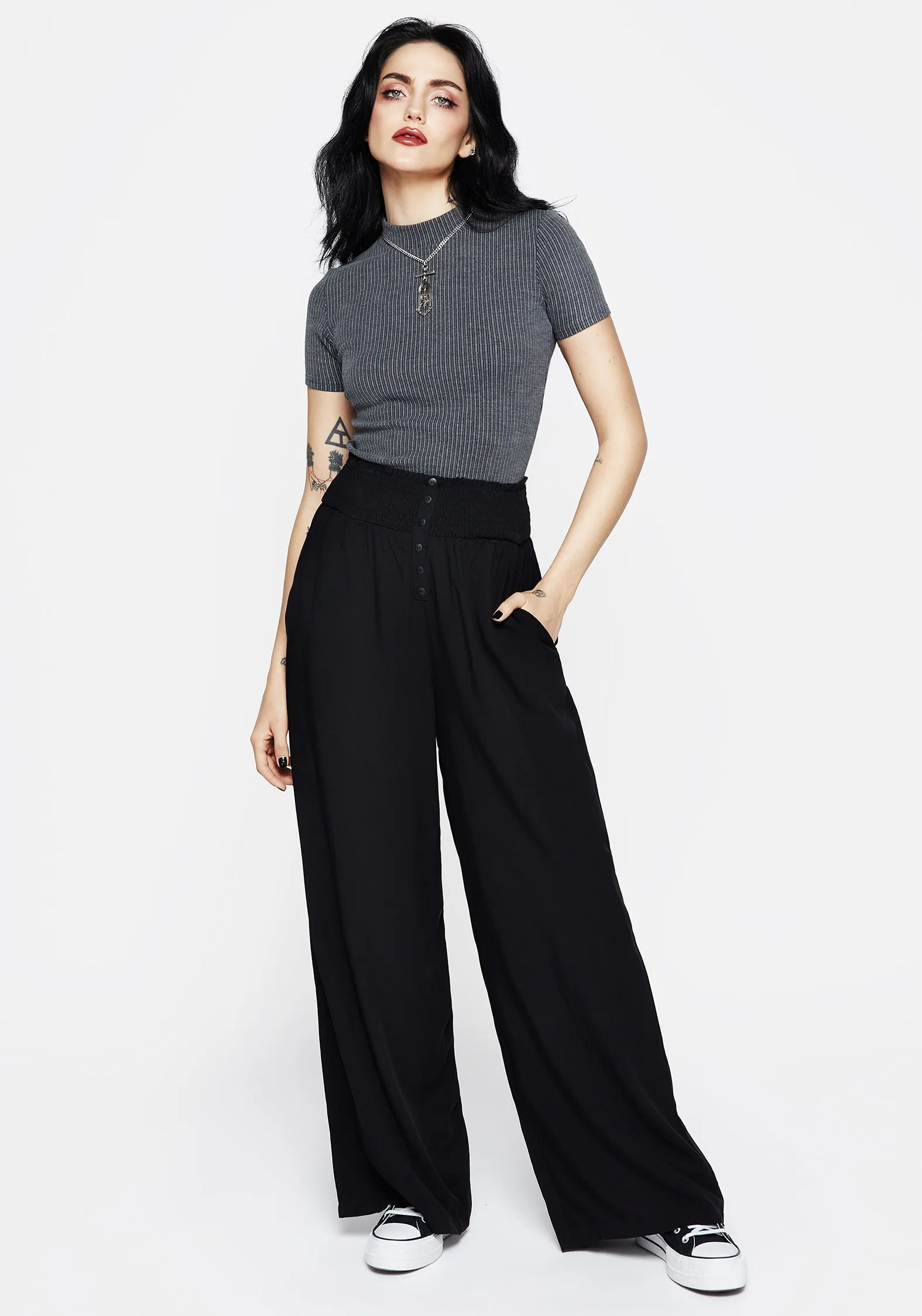 smooth zipper Dusk Flowy Trousers
