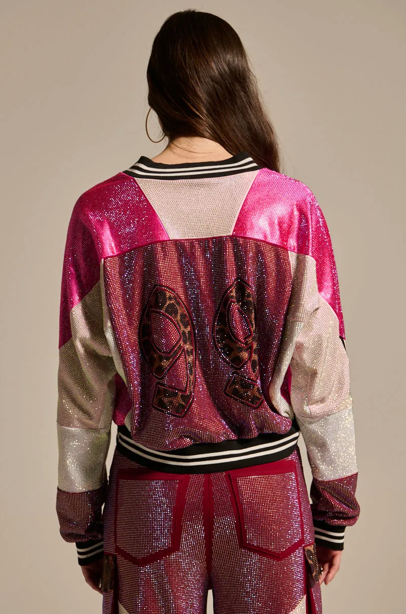 Premium Style ONLY THE COOLEST RHINESTONE JERSEY SWEATSHIRT