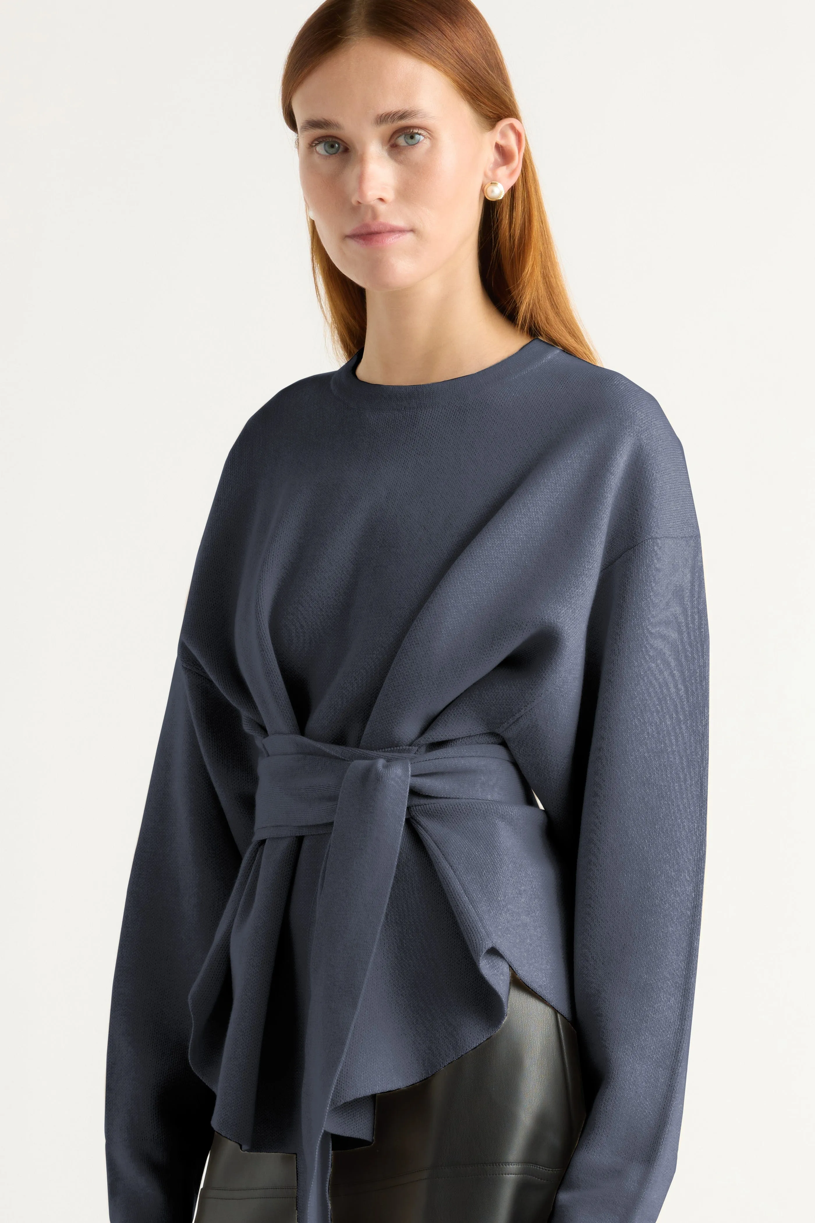 Circular Knit Technology Nara Tie-Front Knit Sweater