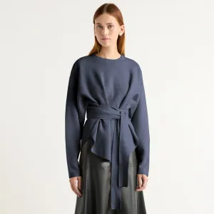 Unisex style Nara Tie-Front Knit Sweater