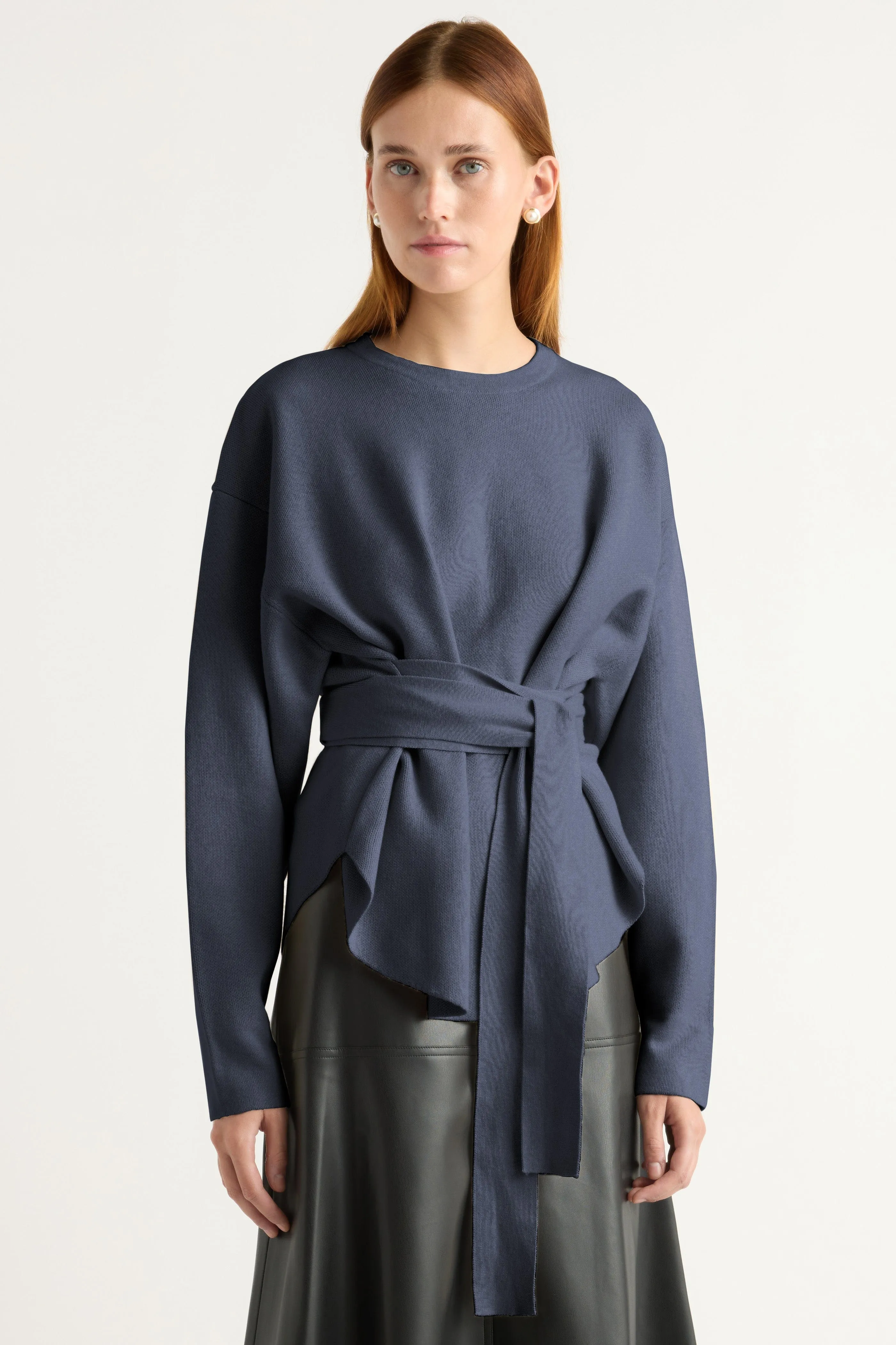 Nara Tie-Front Knit Sweater Chilly Comfort Look