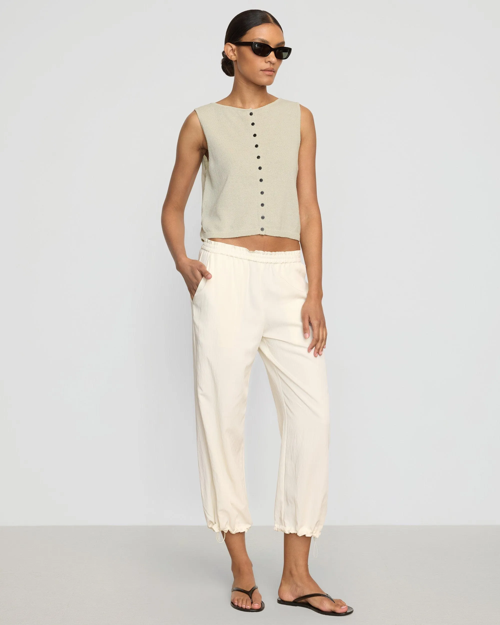 Comfort Piece Elith Cotton-Linen Button Knit Vest